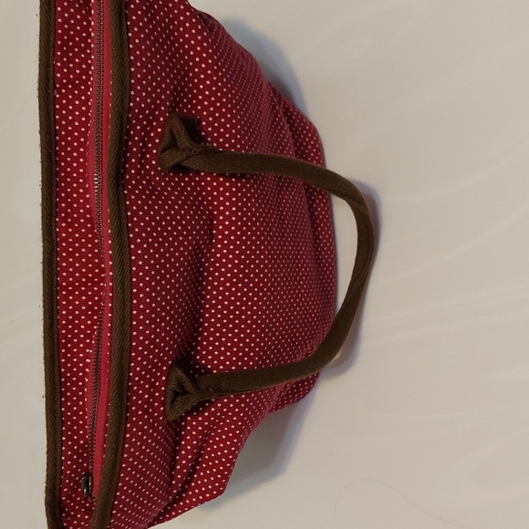 American Eagle Outfitters pink and white polka-dot, brown  tote bag - Picture 7 of 7